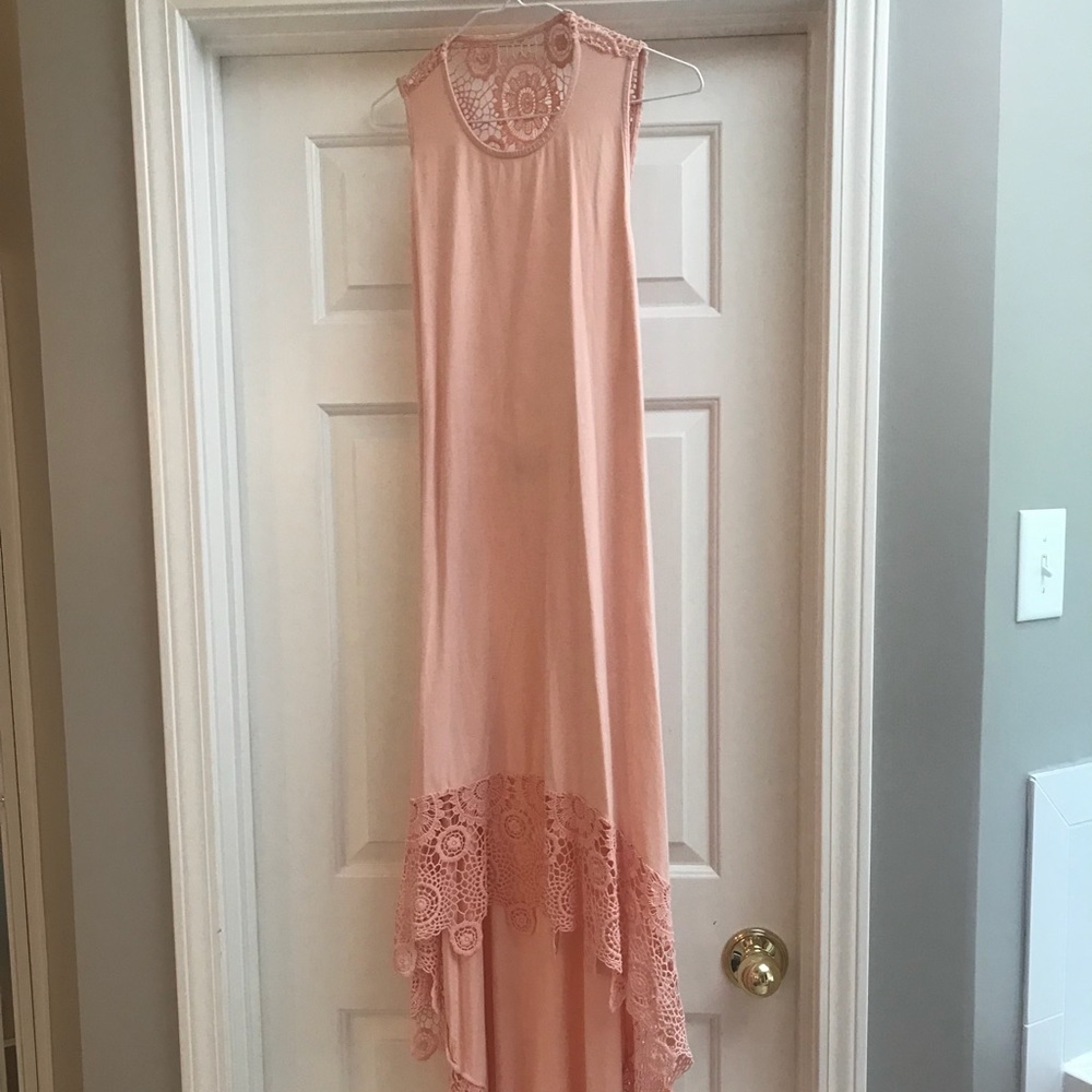 Crochet Train Maxi Dress